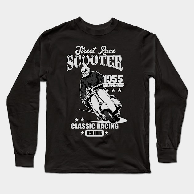 55 SCOOTER RACING Long Sleeve T-Shirt by beanbeardy